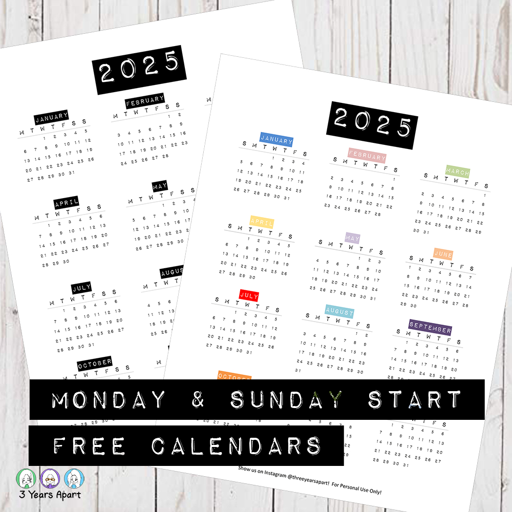 2025 Calendar Free Printable | Bullet Journal And Planner Free for Free Printable Wallet Calendar 2025 | CalendarCrazePrint.Com