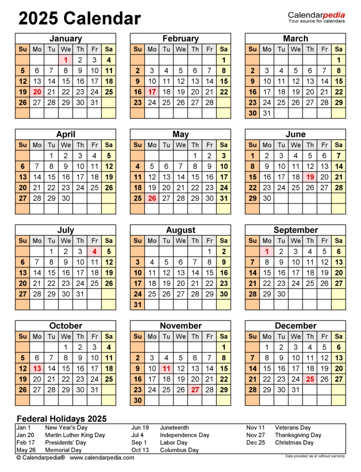 Printable 2025 Pocket Calendar | Calendars 2025