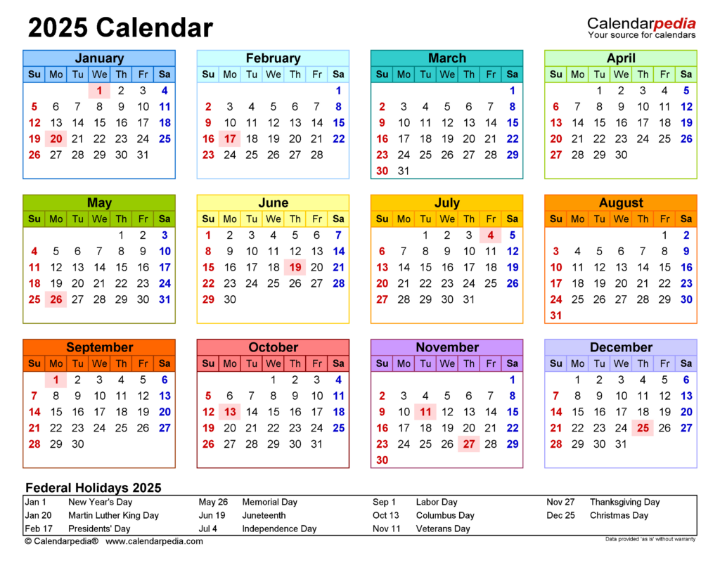 2025 Calendar   Free Printable Pdf Templates   Calendarpedia In Small 2025 Calendar Printable  | CalendarCrazePrint.Com