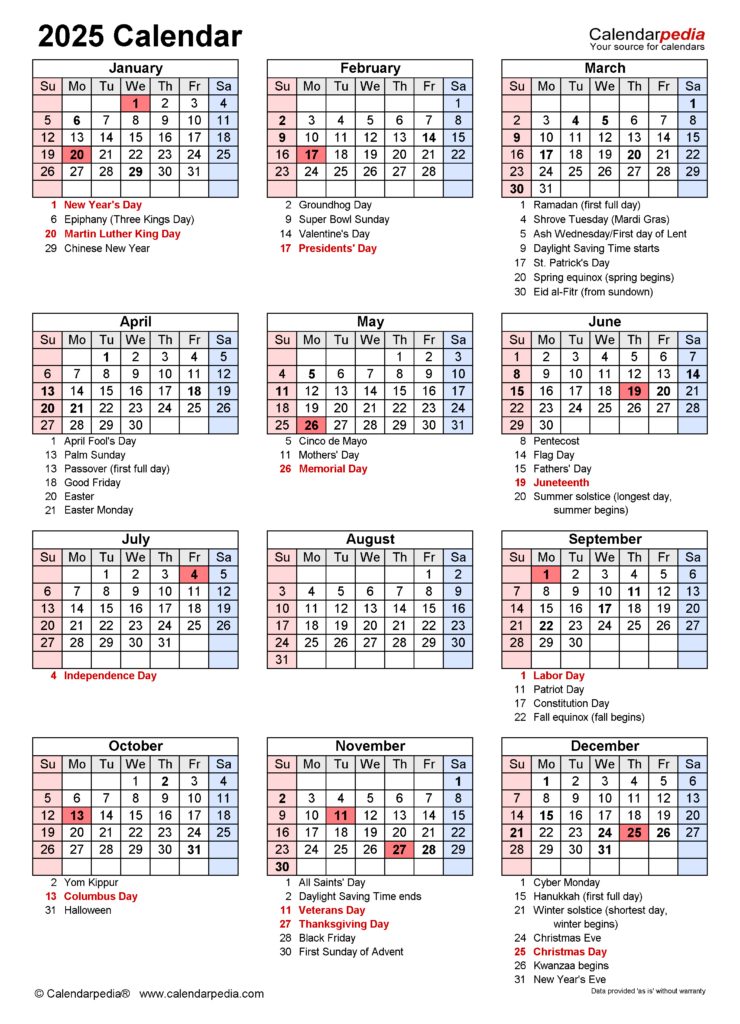 2025 Calendar   Free Printable Pdf Templates   Calendarpedia Pertaining To  Calendars 2025 | CalendarCrazePrint.Com