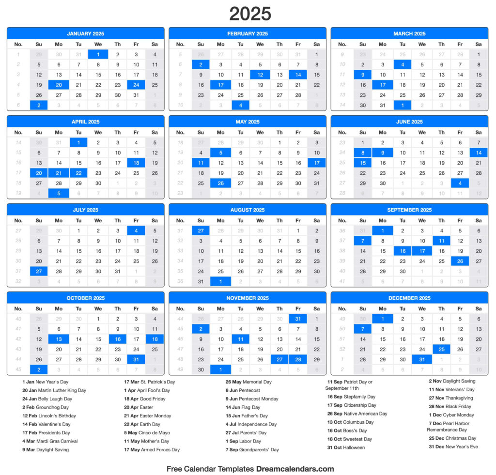 2025 Calendar In Daily Printable Calendar 2025  | CalendarCrazePrint.Com