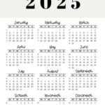 2025 Calendar Printable   18 Cute & Free 2025 Yearly Calendar For 2025 Calendar Starting Monday Printable  | CalendarCrazePrint.Com