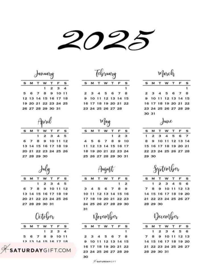 Free Printable 2025 Calendar One Page | Calendars 2025