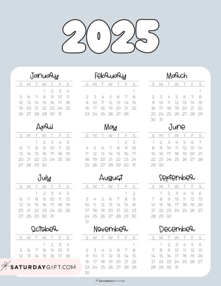 Aesthetic Printable Calendar 2025 | Calendars 2025