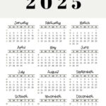 2025 Calendar Printable   18 Cute & Free 2025 Yearly Calendar Pertaining To Small Printable Calendar 2025  | CalendarCrazePrint.Com