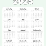 2025 Calendar Printable   18 Cute & Free 2025 Yearly Calendar Throughout  Calendars 2025 | CalendarCrazePrint.Com