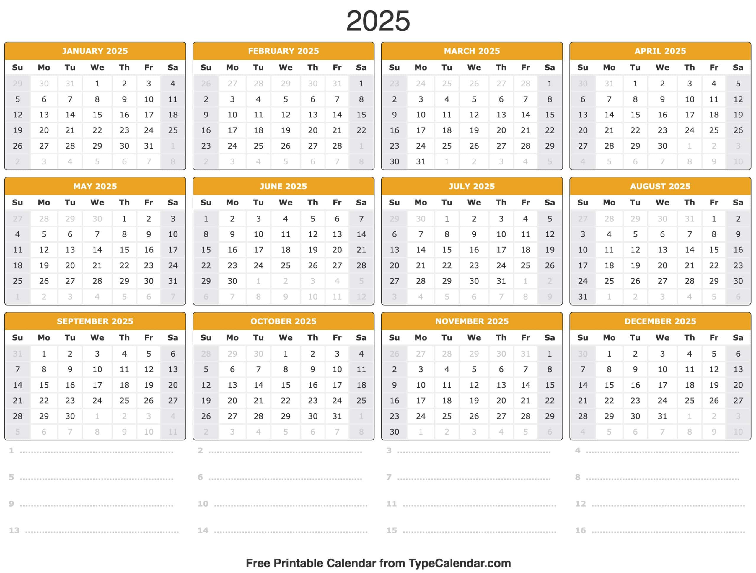 2025 Calendar - Printable Calendar 2025 With Holidays with Julian Calendar Printable 2025 | CalendarCrazePrint.Com