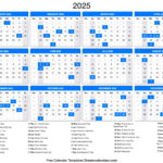 2025 Calendar Throughout 2025 Yearly Calendar Printable With Holidays  | CalendarCrazePrint.Com