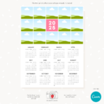 2025 Calendar With Customizable Grid Photo Collage – Strawberry Kit Inside  Calendars 2025 | CalendarCrazePrint.Com