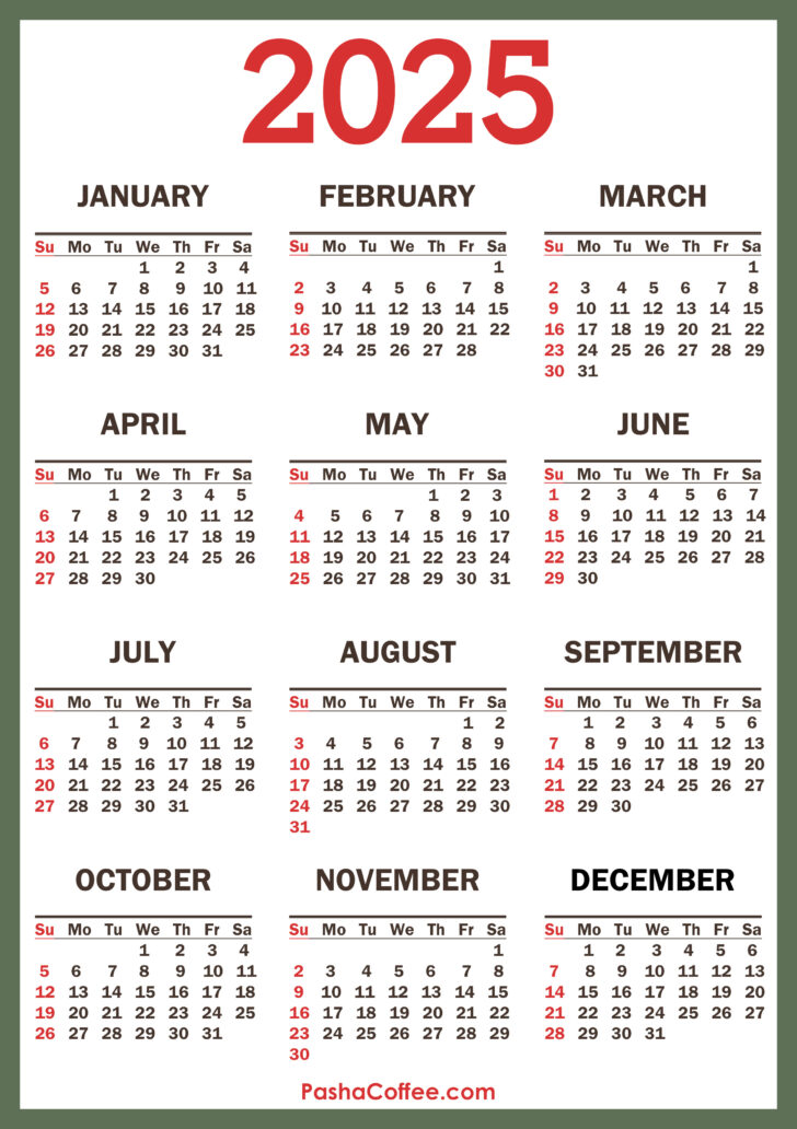 Free 2025 Calendar Printable with Holidays | Calendars 2025