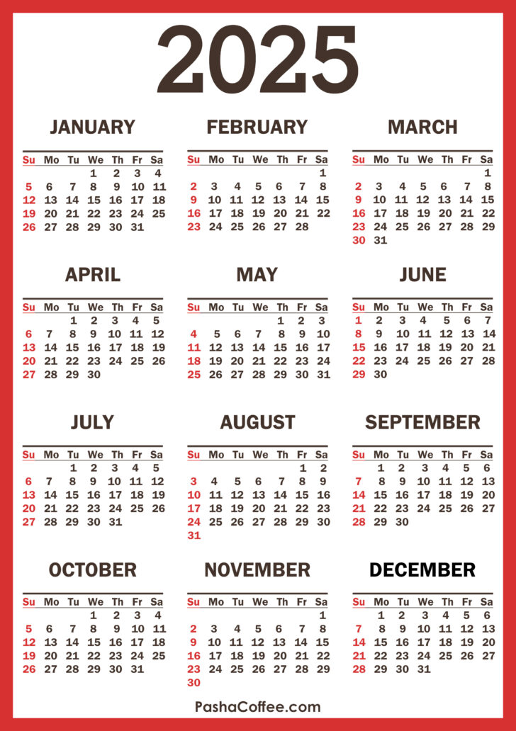 Printable Calendar 2025 with Holidays Free Download | Calendars 2025