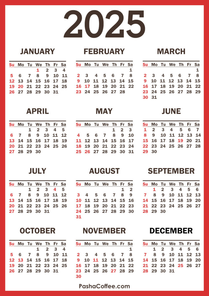 2025 Calendar With Holidays, Printable Free, Vertical With Regard To Free Printable Calendar 2025 With Holidays | CalendarCrazePrint.Com