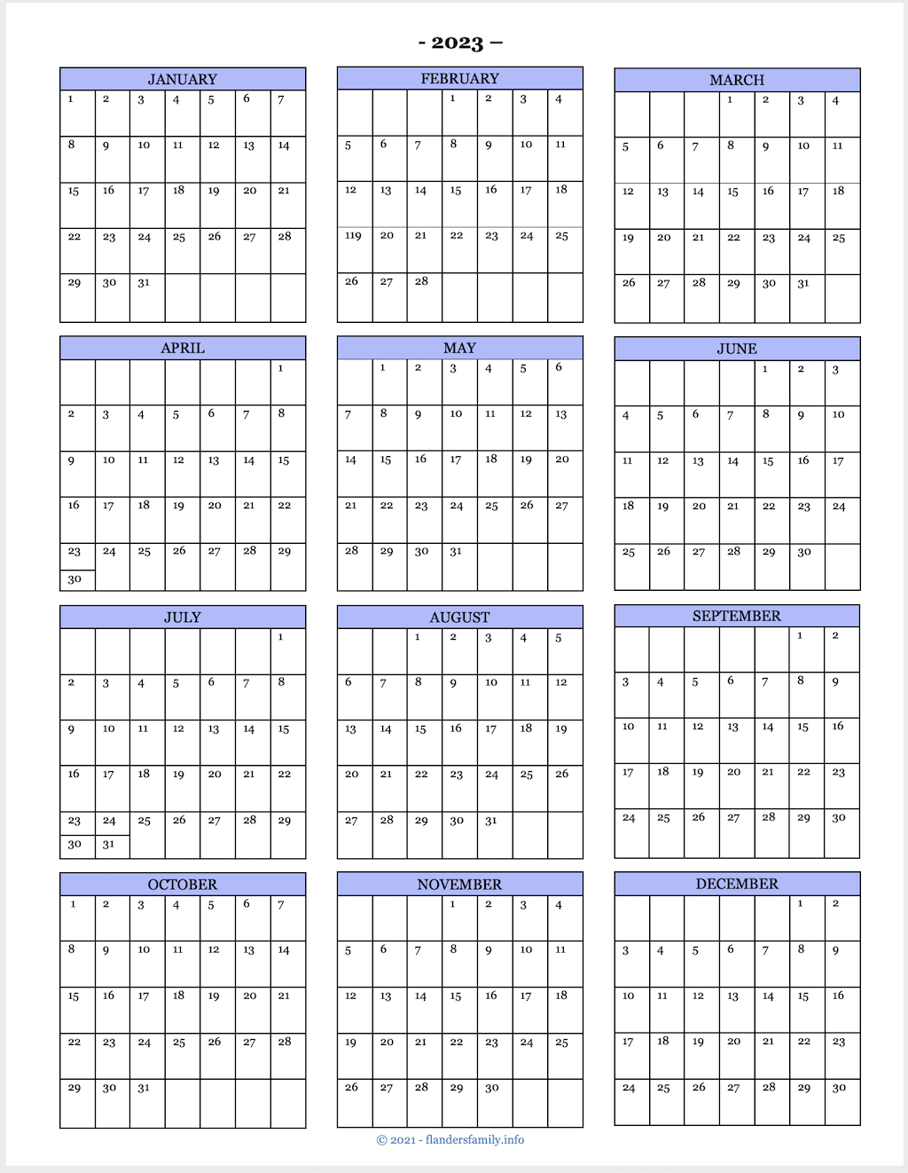 2025 Calendars inside Printable Birthday Calendar 2025 | CalendarCrazePrint.Com