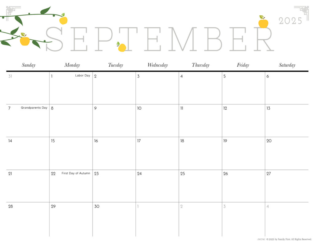 2025 Cute Printable Calendars For Moms   Imom For Cute Printable Monthly Calendar 2025 | CalendarCrazePrint.Com