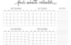 2025 Four Month Calendars – 31 Free Printables | Printabulls for Diy Calendar 2025 Printable | CalendarCrazePrint.Com