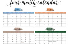 2025 Four Month Calendars – 31 Free Printables | Printabulls throughout  Calendars 2025 | CalendarCrazePrint.Com