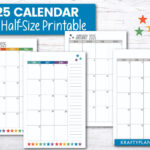 2025 Half Size Calendar   Free Printable — Krafty Planner For  Calendars 2025 | CalendarCrazePrint.Com