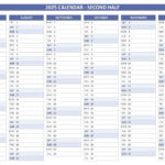 2025 Half Year Calendar To Print For Free Printable 6 Month Calendar 2025 | CalendarCrazePrint.Com