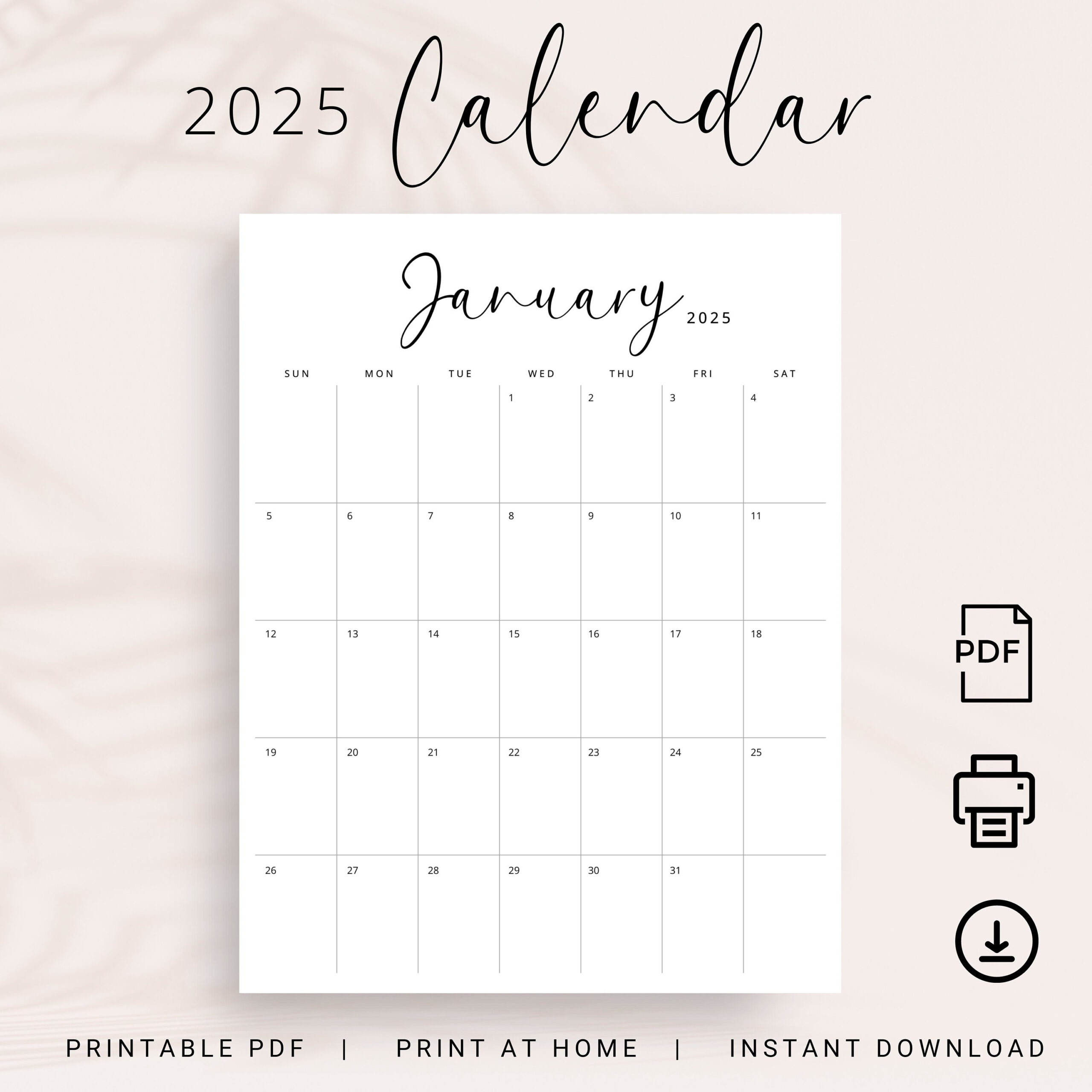 2025 Kalender 2025 Monatsplaner Printable 2025 Vertikaler inside Calendars 2025 | CalendarCrazePrint.Com