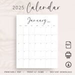 2025 Kalender 2025 Monatsplaner Printable 2025 Vertikaler Inside Printable 2025 Calendar Monthly  | CalendarCrazePrint.Com