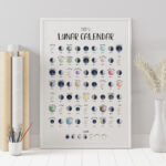 2025 Lunar Calendar Print Northern Hemisphere Illustrated Moon Throughout 2025 Full Moon Calendar Printable | CalendarCrazePrint.Com