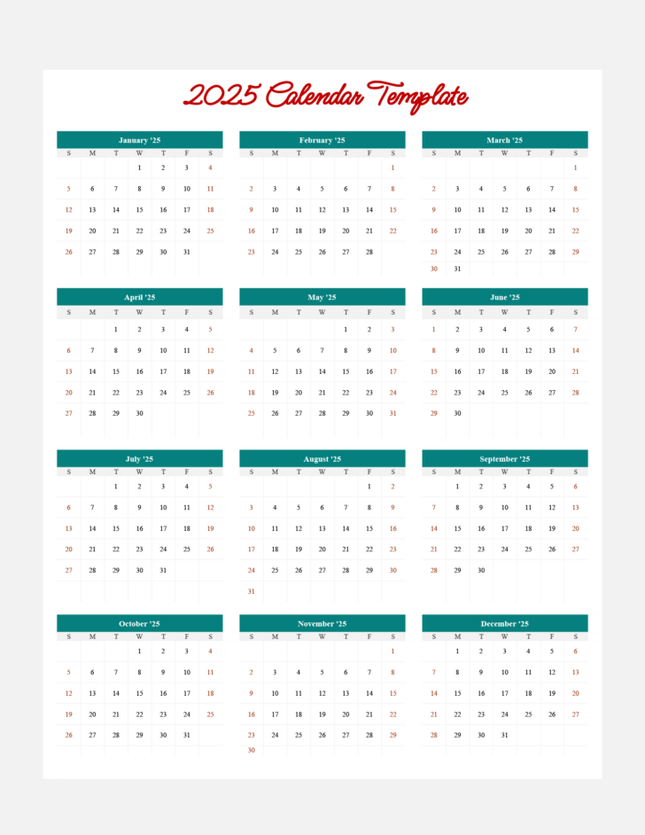 Google Calendar 2025 Printable | Calendars 2025