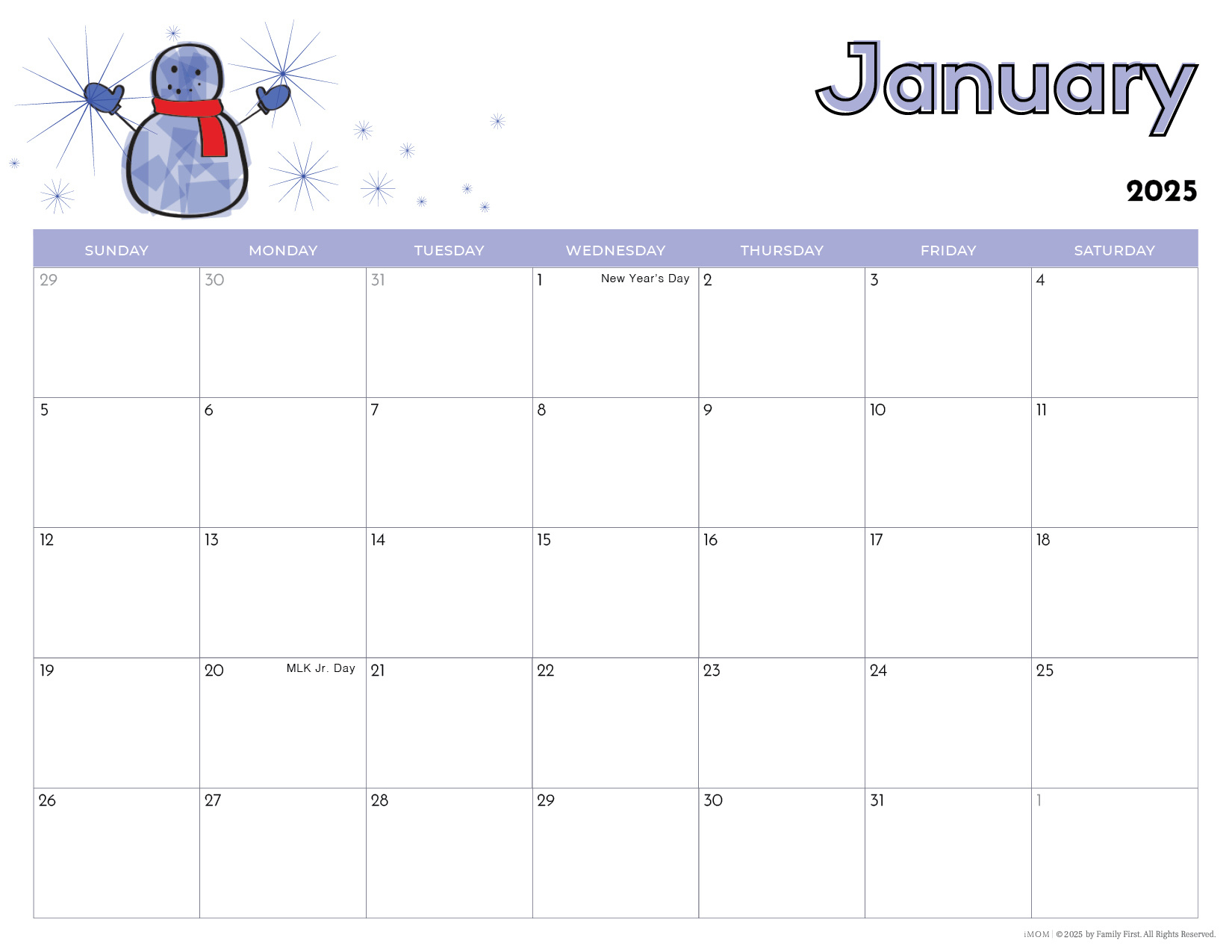 2025 Printable Calendars For Kids - Imom for Printable Kids Calendar 2025 | CalendarCrazePrint.Com