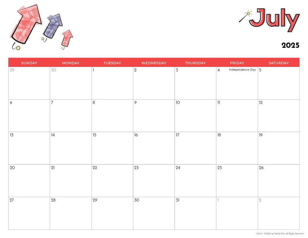 2025 Printable Calendars For Kids   Imom Intended For Printable Kids Calendar 2025 | CalendarCrazePrint.Com