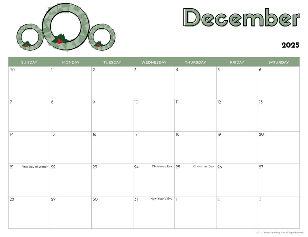 2025 Printable Calendars For Kids   Imom With Printable Kids Calendar 2025  | CalendarCrazePrint.Com