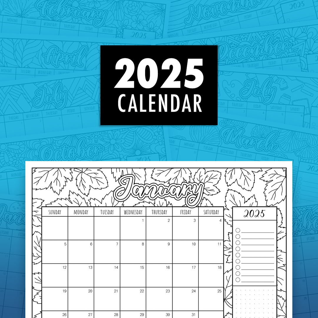 2025 Printable Colouring Calendar – Creative &amp;amp; Organised Fun throughout Coloring Calendar 2025 Printable | CalendarCrazePrint.Com