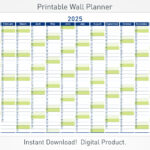 2025 Printable Wall Planner With Minimalist Design, Large Wall With 2025 Wall Calendar Printable | CalendarCrazePrint.Com