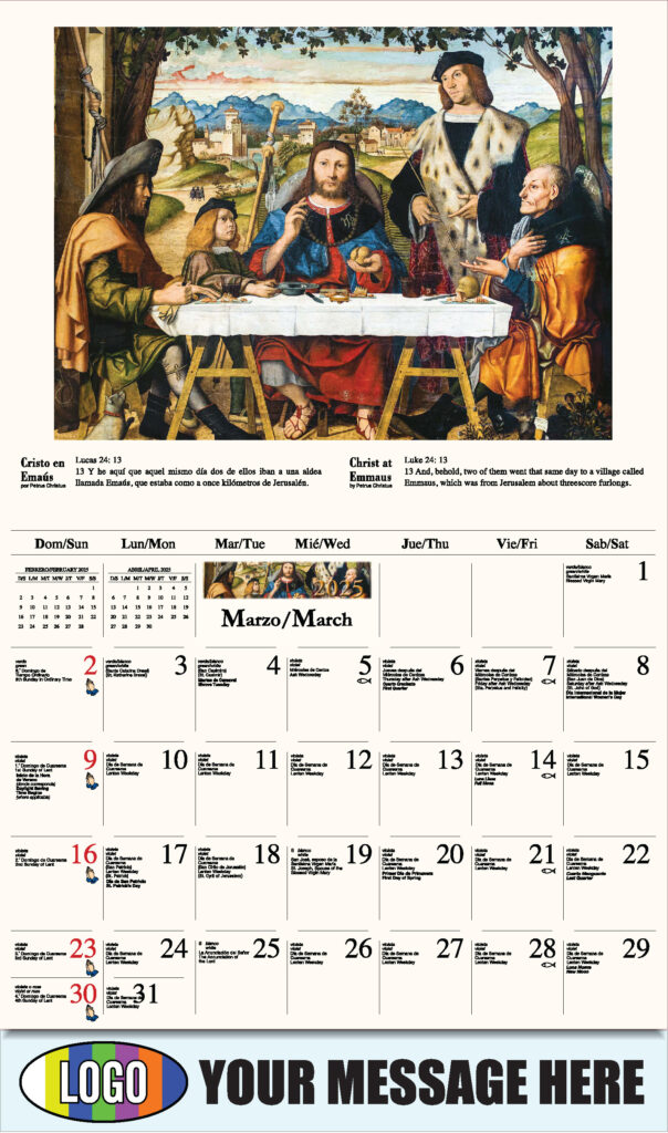 2025 Promotional Calendar | Catholic Art Bilingual | Low As 65¢ Regarding Lenten Calendar 2025 Printable  | CalendarCrazePrint.Com