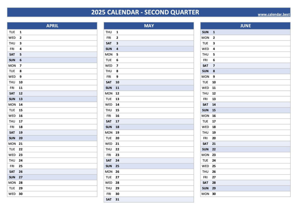 2025 Quarterly Calendar To Print Inside 2025 Calendar Printable Quarterly | CalendarCrazePrint.Com