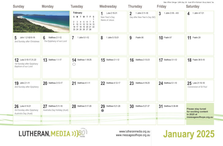 Lutheran Calendar 2025 Printable | Calendars 2025