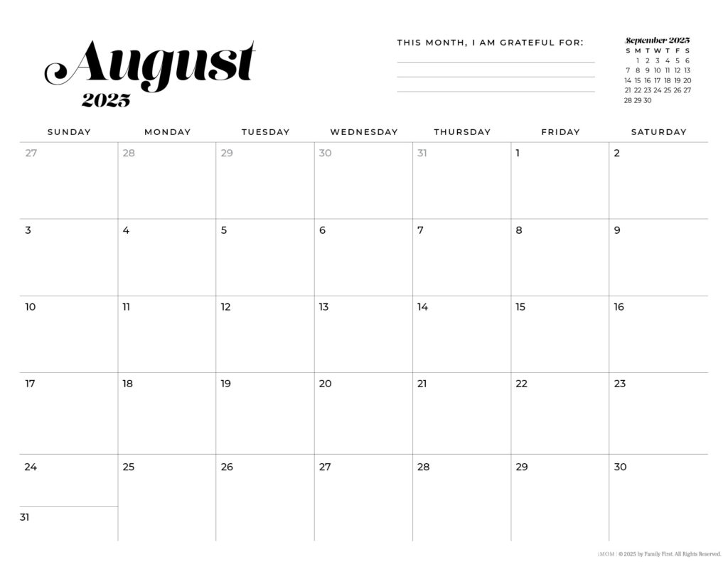 2025 Simple Printable Calendar For Moms   Imom Regarding 2025 Printable Vertical Calendar | CalendarCrazePrint.Com