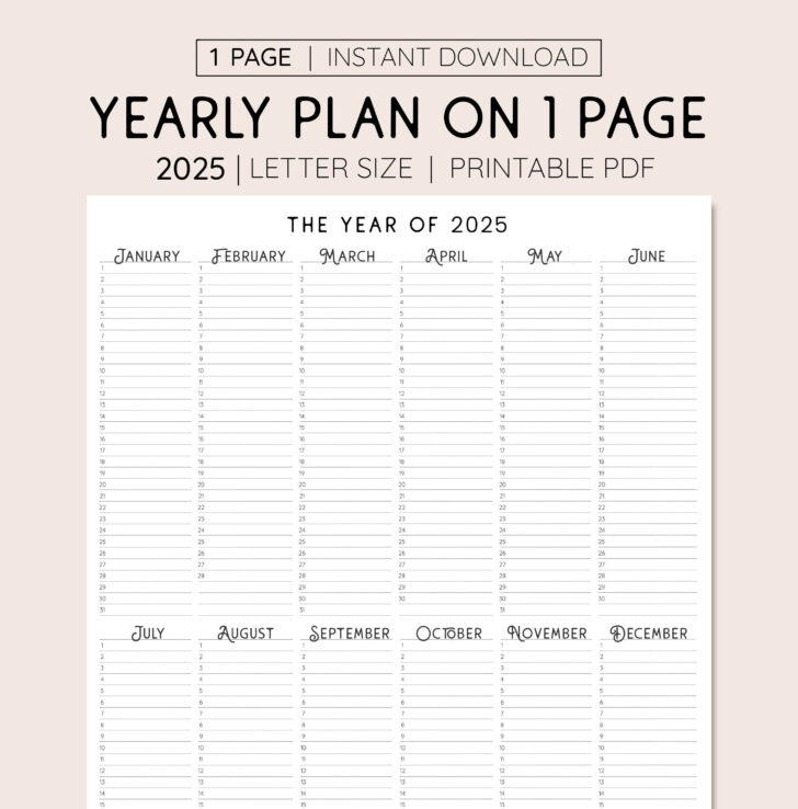 2025 Planner Calendar Printable | Calendars 2025