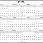 2025 Year Calendar | Yearly Printable In Basic 2025 Calendar Printable  | CalendarCrazePrint.Com