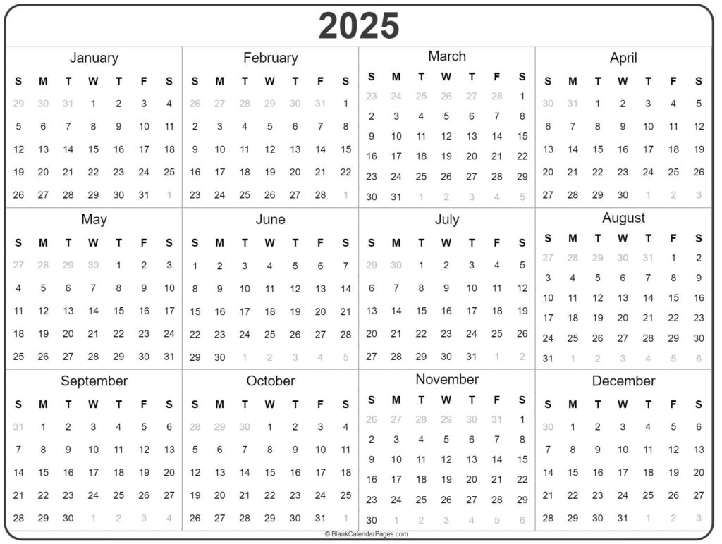 2025 Year Calendar | Yearly Printable Inside Full 2025 Calendar Printable | CalendarCrazePrint.Com 2025 Year Calendar | Yearly Printable Inside Full 2025 Calendar Printable | CalendarCrazePrint.Com