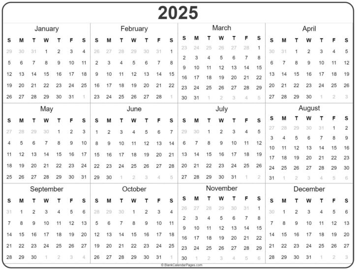 Full 2025 Calendar Printable | Calendars 2025