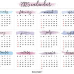 2025 Year Calendars   70 Best Printables   World Of Printables For 2025 Calendar Printable Colorful  | CalendarCrazePrint.Com