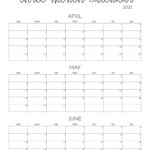 3 Month/Quarterly Calendars   84 Free Printables | Printabulls With Regard To  Calendars 2025 | CalendarCrazePrint.Com