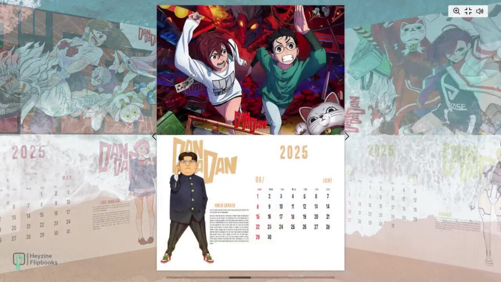 Anime Calendar 2025 Dandadan Inspired Editable Templates & Ready To Print  Digital Download Intended For  Calendars 2025 | CalendarCrazePrint.Com