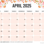 April 2025 Calendar (52 Free Pdf Printables) For  Calendars 2025 | CalendarCrazePrint.Com