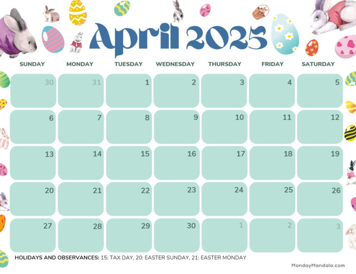 April 2025 Calendar Free Printable | Calendars 2025