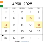 April 2025 Calendar India With Holidays Regarding Printable April 2025 Calendar With Holidays  | CalendarCrazePrint.Com