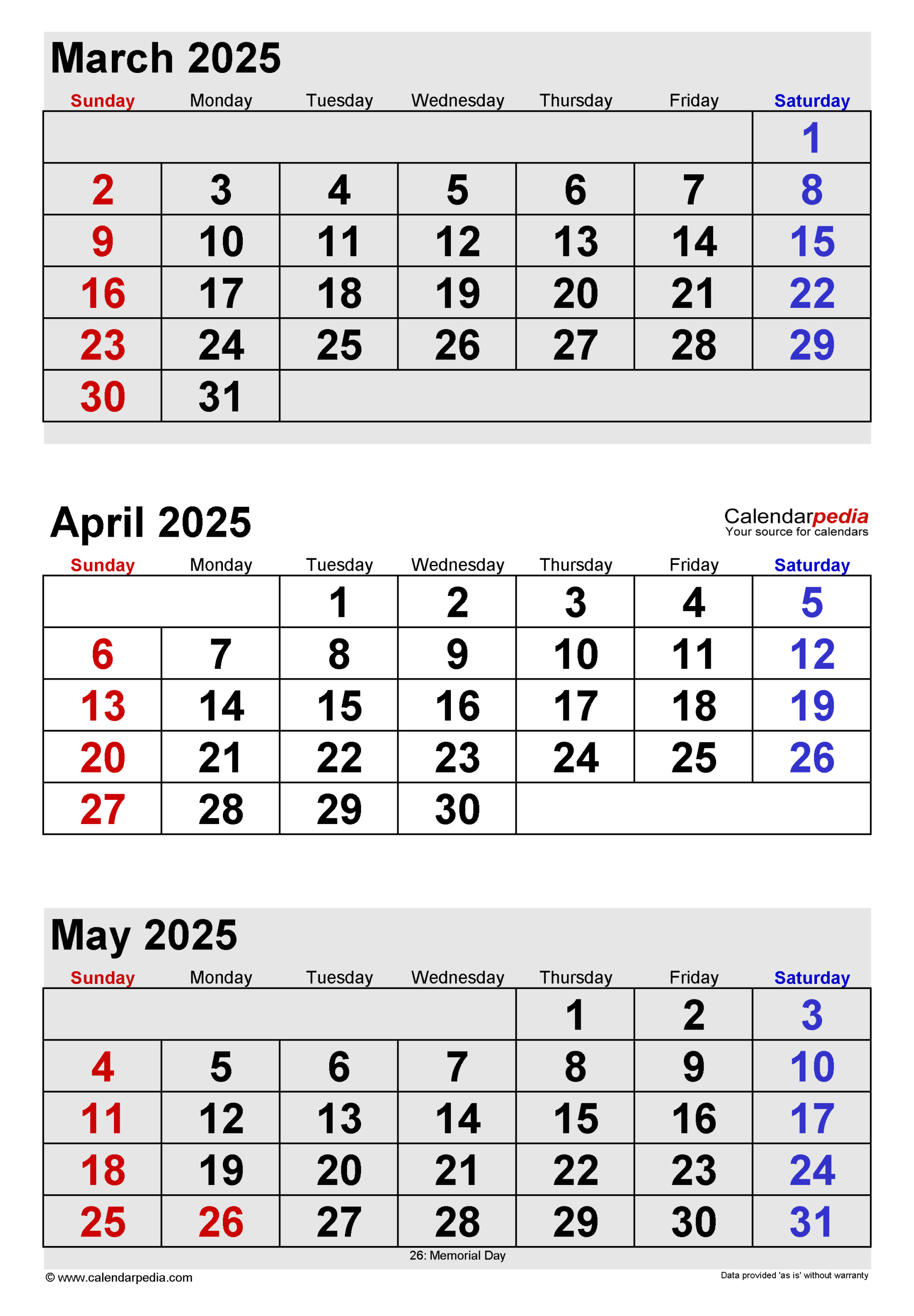 April 2025 Calendar | Templates For Word, Excel And Pdf within Printable Calendar March April May 2025 | CalendarCrazePrint.Com