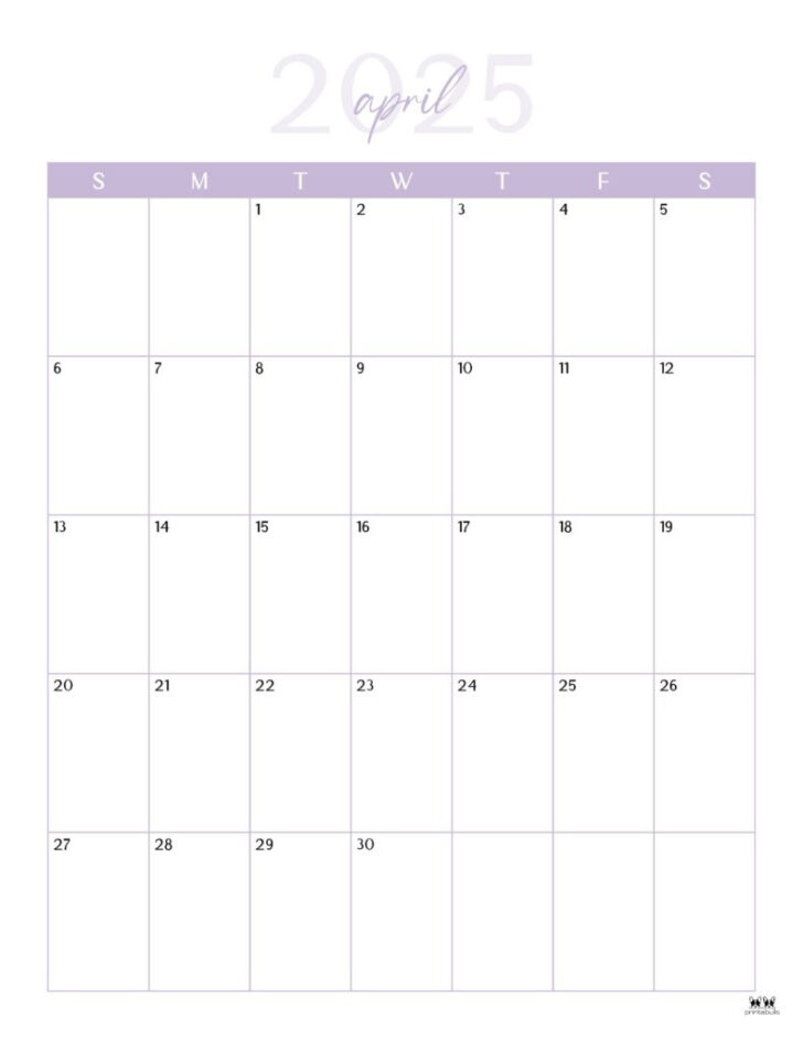 April Calendar Printable 2025 | Calendars 2025