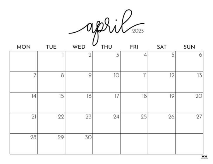 Free Printable April 2025 Calendar with Holidays | Calendars 2025