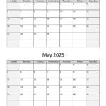 April And May 2025 Calendar | Wikidates In March April May Calendar 2025 Printable  | CalendarCrazePrint.Com