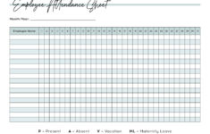 Attendance Sheets – 52 Free Printables | Printabulls in  Calendars 2025 | CalendarCrazePrint.Com